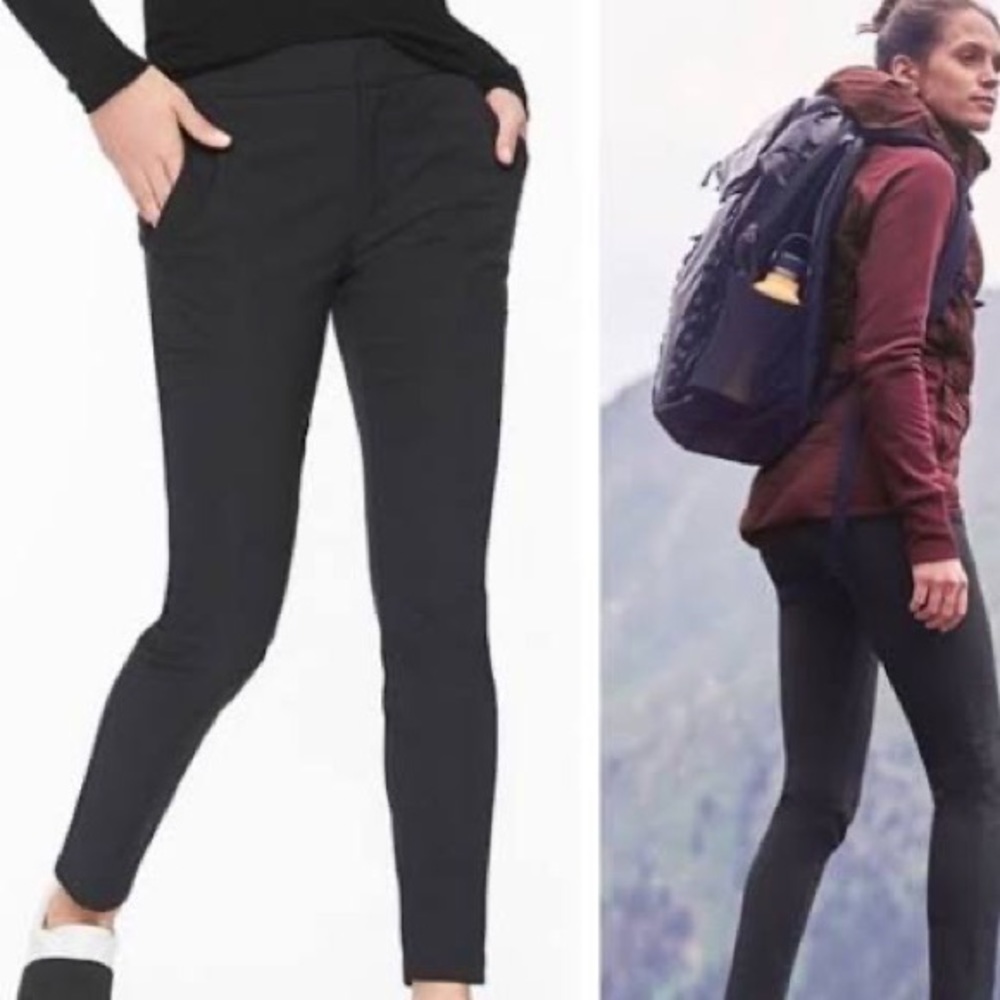 Athleta Wander Stash Skinny Mid Rise Black Pants
